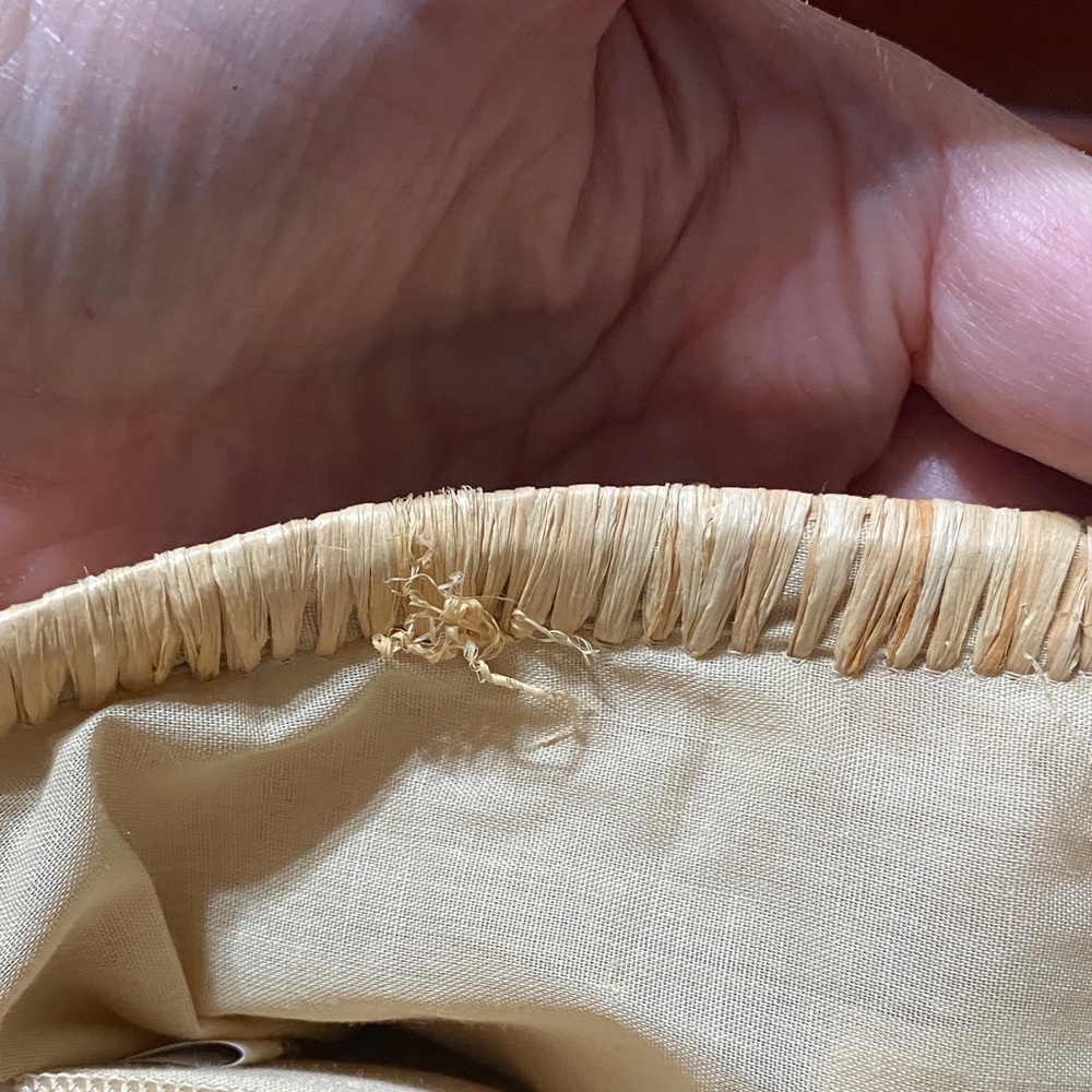 Vintage Straw Tote with Blue Turtle Design bag - Picture 13 of 16